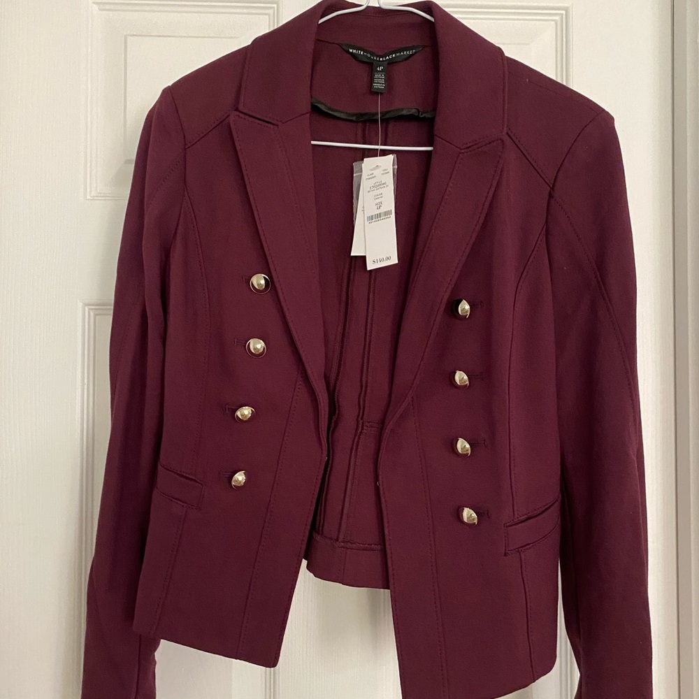 Maroon Fabric Jacket/Blazer